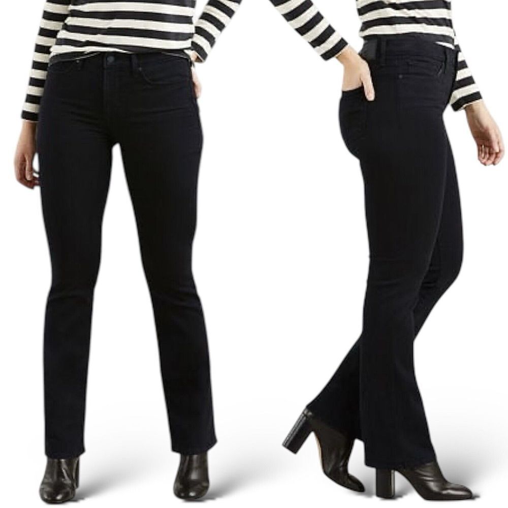 Levi's 315 Shaping Bootcut Jeans Size 28 Black Mid Rise Stretch Western Boho